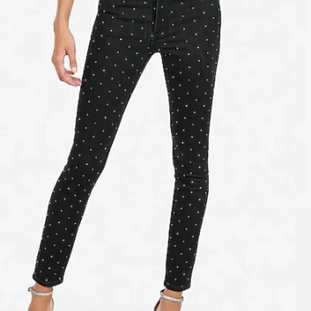 ✨HOST PICK🍸✨Express Rhinestone Ankle Legging High Rise Studded Jeans✨LAST PAIR✨